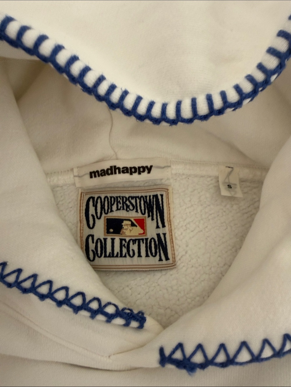 Madhappy White Hoodie Dodgers LA Logo and Red Hearts Small - Picture 2 of 6